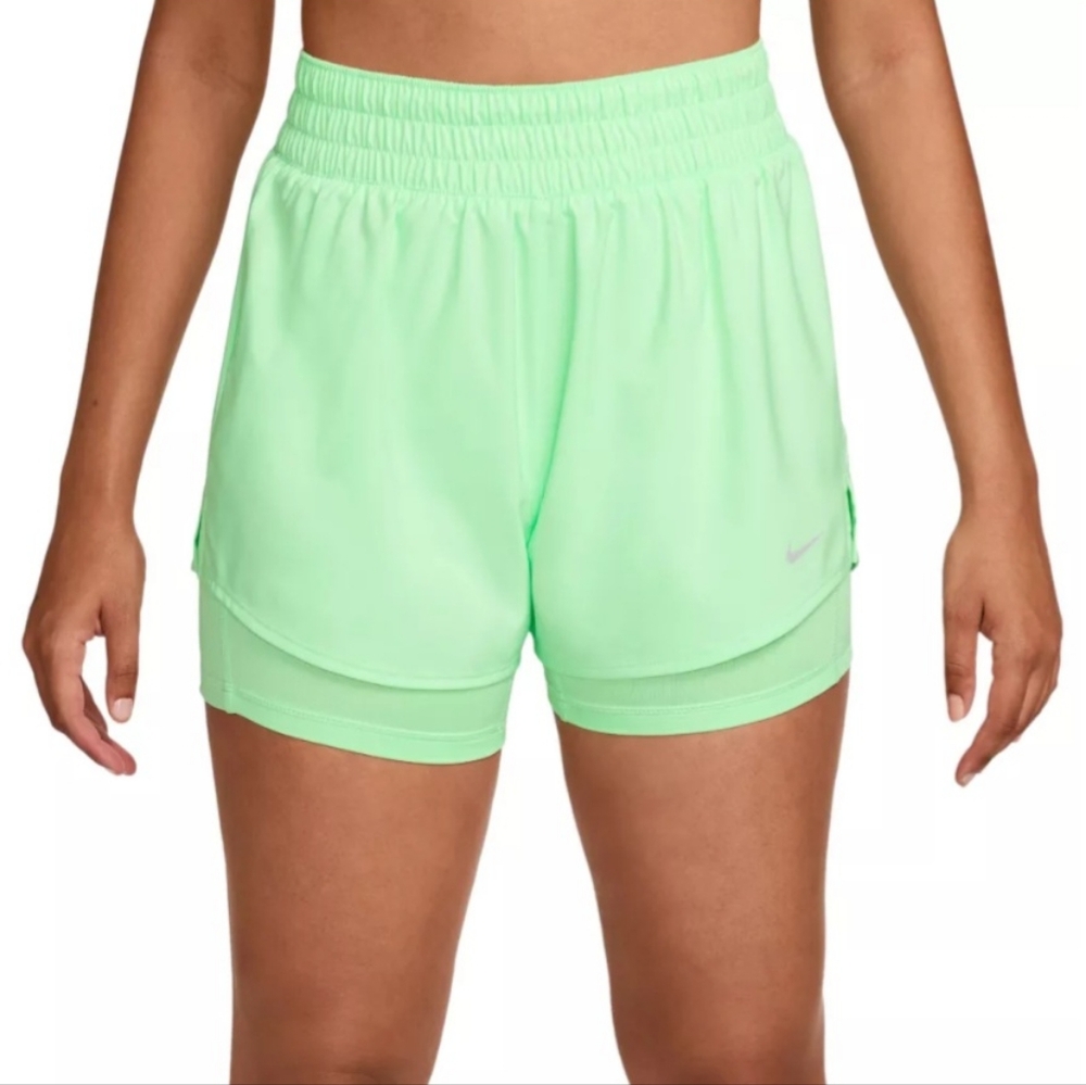 Nike Women's One Dri-FIT High-Waisted 3" 2-in-1 Shorts DX6016 376 Size XL - Picture 1 of 8
